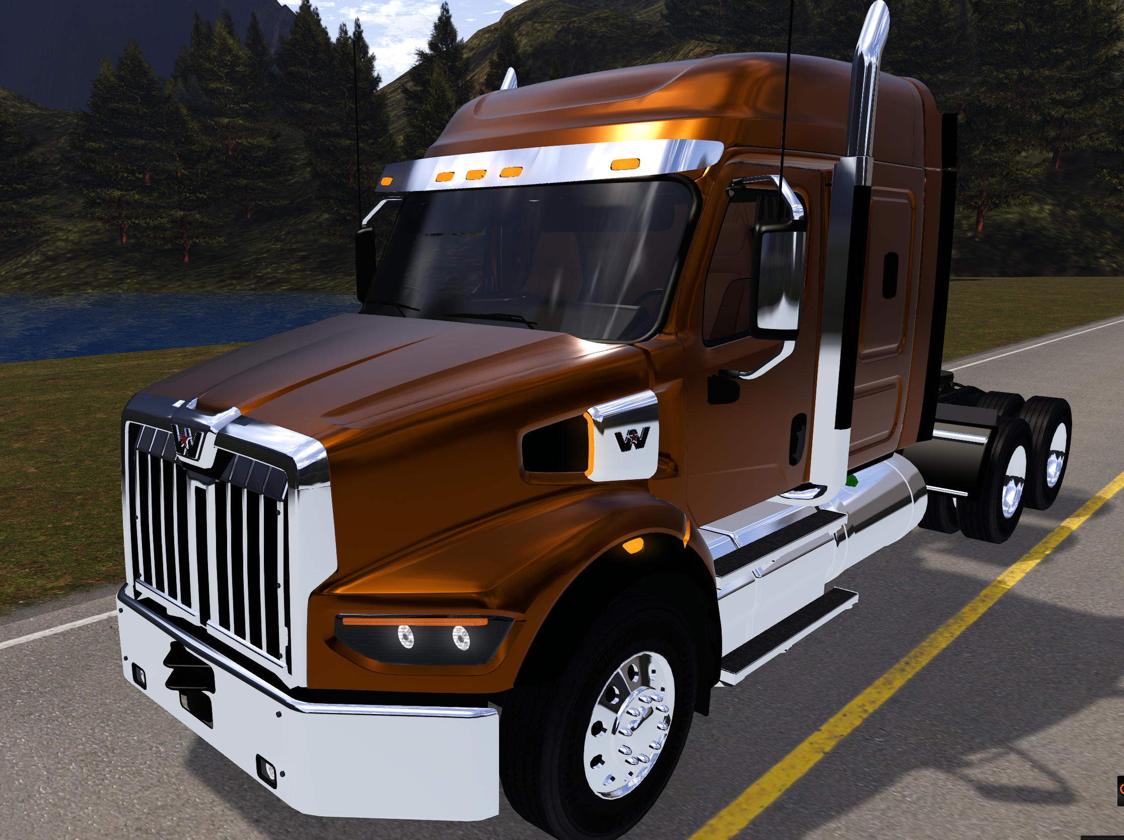 2022 Western Star - template - pbr - mapped glass